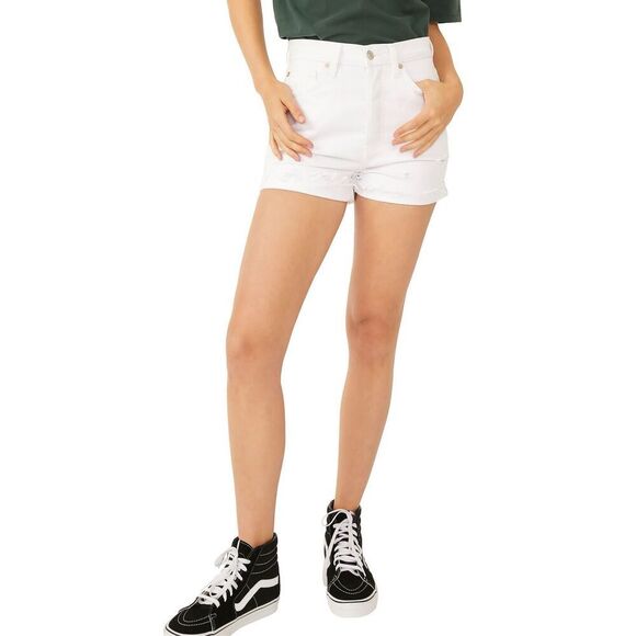 Free People Lasso Denim Shorts in Optic White Size 26 - Picture 1 of 3